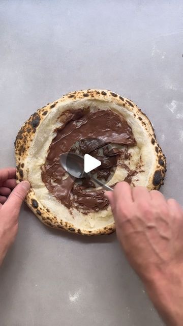 Dan Tyrrell THE ONE EIGHTH ITALIAN 🇮🇹 🤌🏼 on Instagram: "NUTELLA + CARAMILK A dessert pizza has been on the list for a while and dammm why did I wait soo long, they are so tasty and moreish 😝 Pre bake I added the foil to protect the surface from burning which worked really well and post bake I added some grated Cadbury Caramilk which was delicious I’d love to hear your thoughts Would you smash this or pass? ….…..….…..….…..….…..….…..….…..….…..….…..….…..….…..….…..….….. T H E D O U G H Method: Direct Dough 🦠 Dry yeast 0.4g 💦 68% 🧂 3% 🌾 50% caputo saccorosso 🌾 50% caputo Pizzeria ⏰ Bulk RT 14 hrs ⏰ Balls CT 33 hrs ⏰ Balls RT 3 hrs pre bake 🔥 @oonihq Koda 16 🌡️ 440° . . . . #theoneeighthitalian #oonipizzaoven #ooni #oonikoda #oonified #oonihq #melbournepizza #pizzamelbourne #n Nutella Pizza, Dessert Pizza, I Wait, Wait For Me, Dry Yeast, G H, Yeast, The List, Nutella