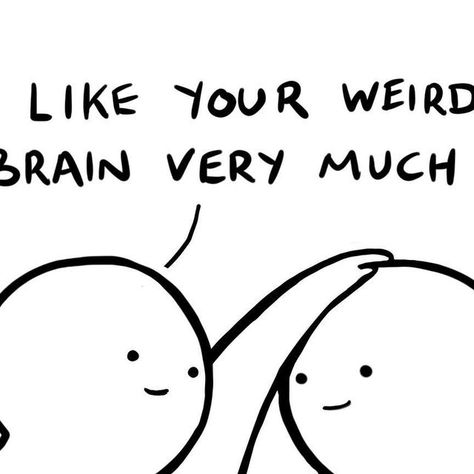 Worry Lines on Instagram: "Brain blessings. (Please support me on patreon.) . My store is open! You can buy this or any other drawing from this page as a print! I also wholesale, I have a mailing list and a patreon and I’m so grateful for your support. My book This Book Is For You (I hope you find it mildly uplifting) is available internationally from all good bookstores. All links in bio. . #brain #weird #blessings #weirdo #ily #loveyou friends #neurodivergent #neurodiversity #emotionalliteracy Love You Friend Funny, I Love You Friend Funny, Ily Best Friend, You Are A Good Friend, For You Page, I’m Grateful For You, Funny Doodles For Friends, Friends Mood Pics, Best Friends Quotes Funny