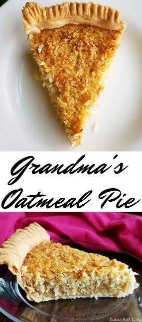 Recipe For Oatmeal, Oatmeal Pie, Baking Pies, Blogger Ideas, Coconut Oatmeal, Apple Strudel, Coconut Pie, Flaky Pie Crust, Peach Pie