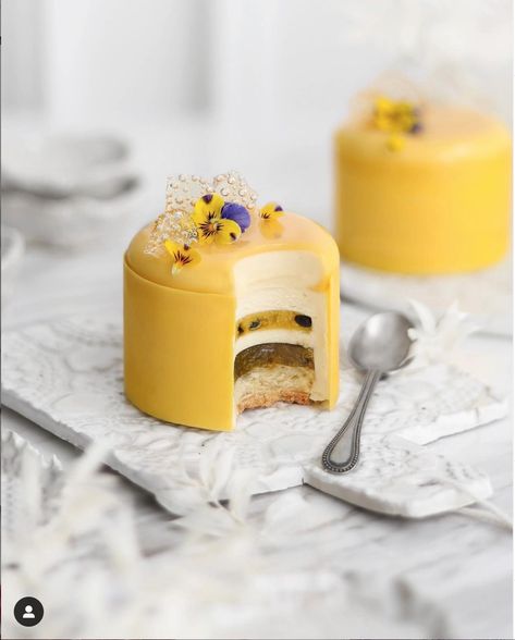 Passion Fruit Entremet, Passion Fruit Custard, Fruit Glaze, Dairy Free Butter, Agar Agar Powder, Dairy Free White Chocolate, Passion Fruit Cake, Whipped Coconut Cream, Fruit Custard