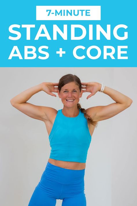 Best Standing Ab Workout For Women, Standing Upper Ab Workout, Standing Core Stabilization, Beginners Core Workout, Ab Workout Standing Up, Easy Standing Ab Workouts, Standing Ab Exercises For Women, Core Abs Workout For Women, Beginner Core Workout At Home For Women