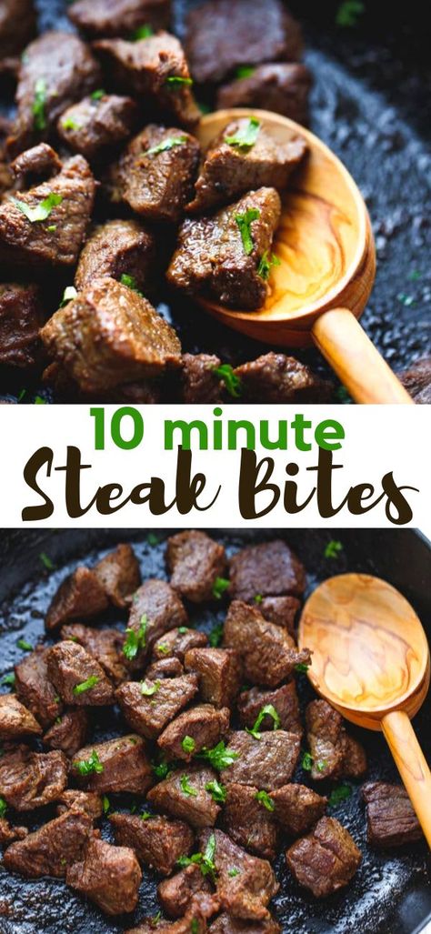 Steak Bites Recipe – juicy, flavorful and easy to make pieces of  Sirloin steak. Cooked on the stove top and ready in 10 minutes. Perfect for a snack, appetizer or as an addition to your main meal. Keto friendly with zero carbs. Top Sirloin Steak Recipe, Sirloin Recipes, Sirloin Steak Recipes, Steak Bites Recipe, Beef Steak Recipes, Steak Tips, Top Sirloin Steak, Sirloin Steak, Stove Top Recipes