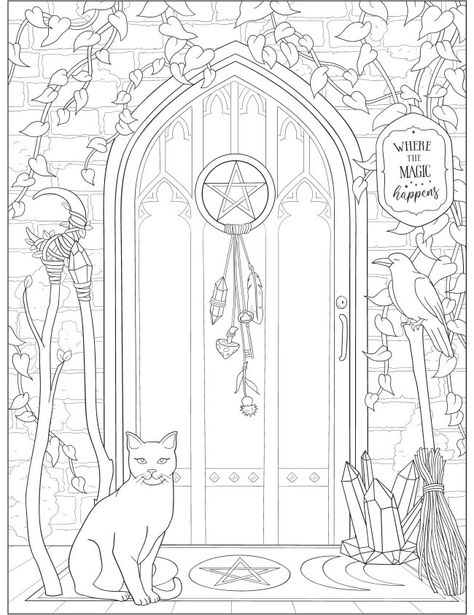 Welcome to Dover Publications Pagan Coloring Pages, Winnie The Pooh Coloring Pages, Pooh Coloring Pages, Dover Coloring Pages, Style For Children, Coloring Pages Easy, Witch Drawing, Witch Coloring Pages, Colored Pencil Artwork