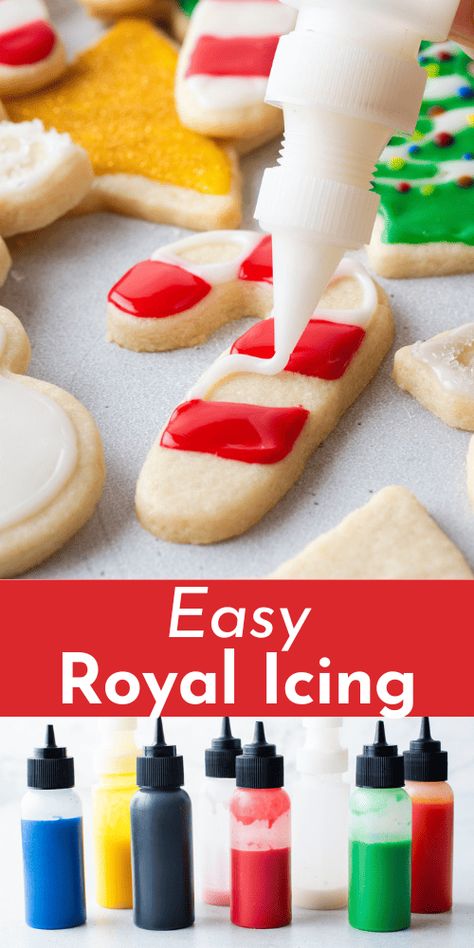 This is the only royal icing recipe you'll ever need! With no meringue powder needed, my secret ingredient makes this icing harden perfectly. Plus, I'm sharing my expert tips on adjusting your icing to the perfect consistency, coloring, and storing your icing. Royal Icing Recipe Without Meringue Powder, Royal Icing Without Meringue, Royal Icing Without Meringue Powder, Flooding Icing Recipe, Buffalo Food, Decorating Icing Recipe, Easy Royal Icing, Easy Icing Recipe, Best Royal Icing Recipe