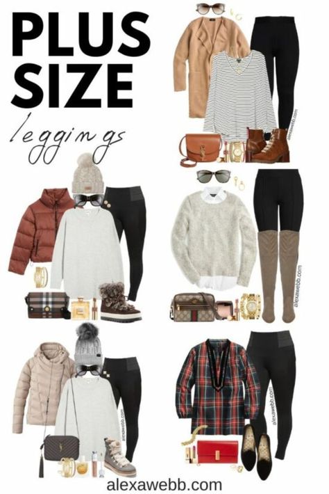 Knit Leggings Outfit, Winter Outfits For Plus Size, Valentines Day Looks, Winter Outfits Casual Leggings, Plus Size Legging Outfits, Apple Shape Outfits, Leggings Outfit Winter, Alexa Webb, Hyper Feminine