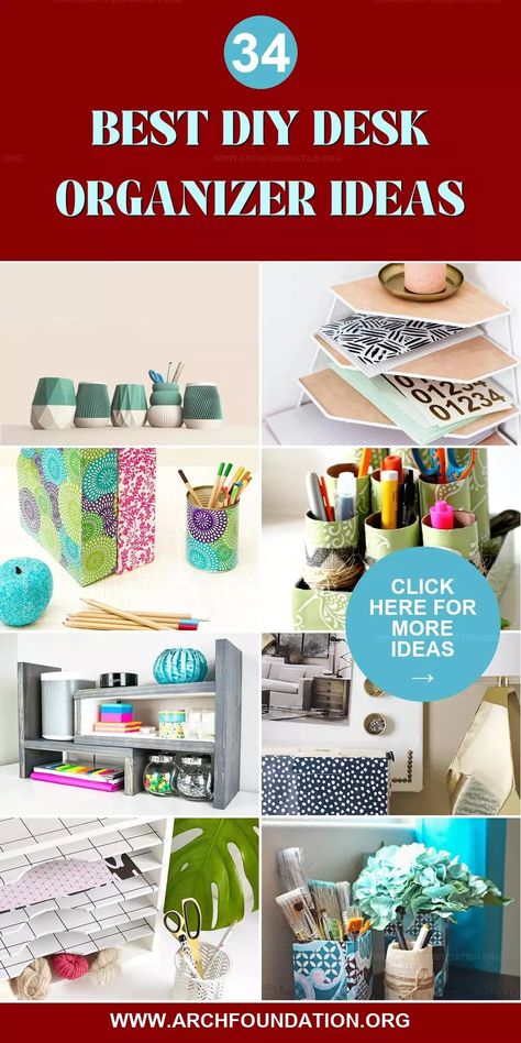 34 Budget-Friendly Desk Organizer Ideas for a Tidier Office Desk Organization With Laptop, Diy Desk Organizer Ideas Small Spaces, Organizing Ideas For Office, Dollar Store Desk Organization, Cute Desk Organization Ideas, Office Supply Organization At Work, Desktop Organization Ideas, Diy Desk Organizer Ideas, Desk Organizer Ideas