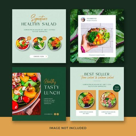 Food Instagram Post, Healthy Food Instagram, Healthy Restaurant Food, Facebook Cover Design, Food Instagram, Creative Advertising Design, Food Graphic Design, Instagram Layout, Banner Template Design