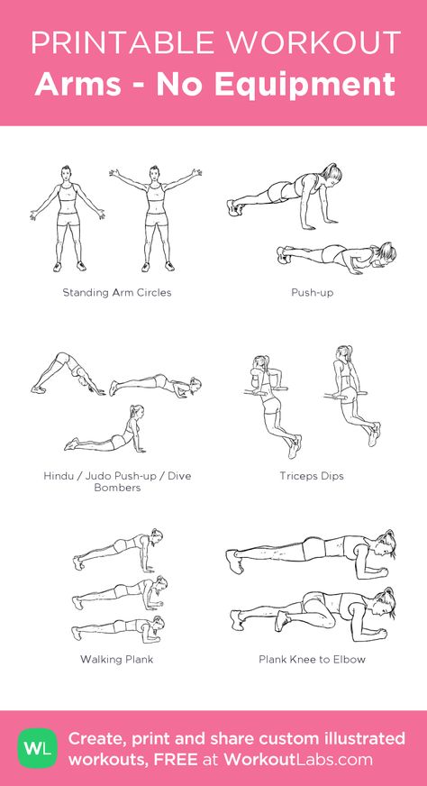 Arms - No Equipment: my visual workout created at WorkoutLabs.com • Click through to customize and download as a FREE PDF! #customworkout Arm Workouts With No Weights, Arms Workout No Equipment Woman, Arms No Equipment Workout, At Home Strength Training Woman No Equipment, Arms And Back Workout At Home No Weights, Arm Day Workout At Home No Equipment, Bicep Workout Women At Home No Equipment, Arm Strength Workout No Equipment, No Equipment Workout Arms