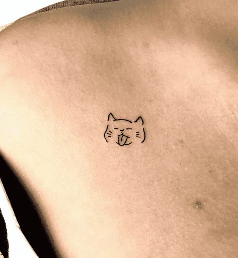 Cat Tattoo Design Images (Cat Ink Design Ideas) Miniature Tattoos, Cat Tattoo Simple, Tato Minimal, Tattoo Henna, Tattoos Geometric, Doodle Tattoo, Cat Tattoo Designs, Cute Little Tattoos, Cute Tiny Tattoos