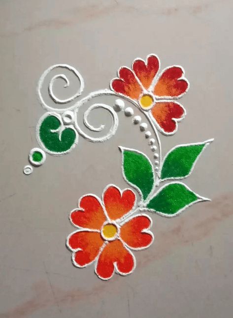 Small Rangoli Design For Daily Flowers, Round Rangoli Designs Latest Unique, Rangoli Designs Flower Easy, Small Rangoli Design For Daily, Modern Rangoli, Small Free Hand Rangoli, Notebook Handwriting, Simple Flower Rangoli, Flowers Rangoli