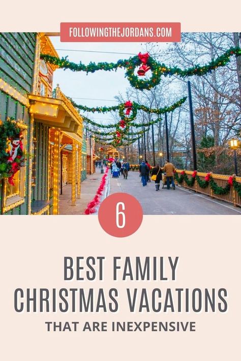 Planning a family Christmas vacation that doesn’t break your budget? Here are the 6 best family vacations for Christmas that are inexpensive. Traveling is a great non-toy Christmas gift that your kids will love. I’m Brittany Jordan, a mom of 3 sharing travel ideas, family activities, and more! Learn more at https://followingthejordans.com Family Christmas Vacation Ideas, Christmas Trips For Families, Inexpensive Family Vacations, Christmas Family Activities, Christmas Vacation Ideas, Christmas Vacation Destinations, Best Christmas Vacations, Snowy Escape, Christmas Family Vacation