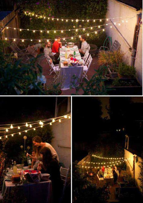 26 Jaw Dropping Beautiful Yard and Patio String Lighting Ideas For a Small Heaven homesthetics backyard landscaping ideas (8) String Lighting, Diy Outdoor Lighting, Patio String Lights, Summer Garden Party, Beautiful Yards, Backyard Lighting, Outdoor Patio Lights, Deck Lighting, Pergola Patio