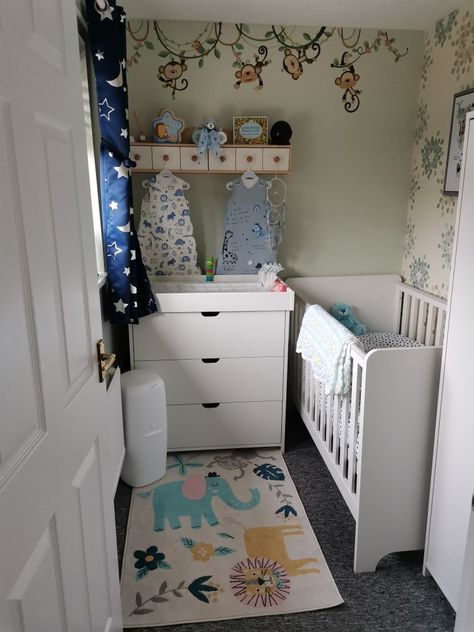 Nursery In A Small Space, Small Nursery Space Ideas, Small Baby Space, Toddler Box Room, Nursery Room Small Spaces, Loft Nursery Ideas Small Spaces, Nursery In Bedroom Small Spaces, Nursery In Small Space, Small Baby Bedroom Ideas