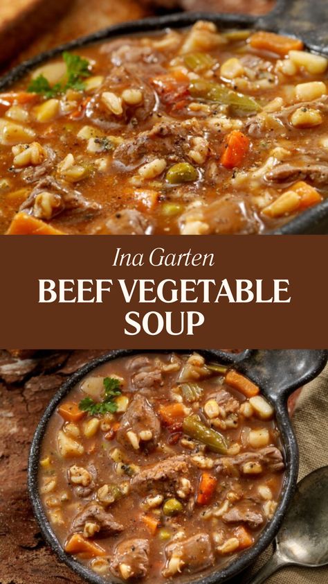 Ina Garten Beef Vegetable Soup Vegetable Beef Soup With Barley, Vegetable Leek Soup, Beef And Vegetables Soup, Brisket Vegetable Soup, Paula Deen Vegetable Beef Soup, Beef Vegetables Soup, Best Beef Vegetable Soup Recipe, Vegetable Beef And Barley Soup, Vegetable Beef Barley Soup Crockpot