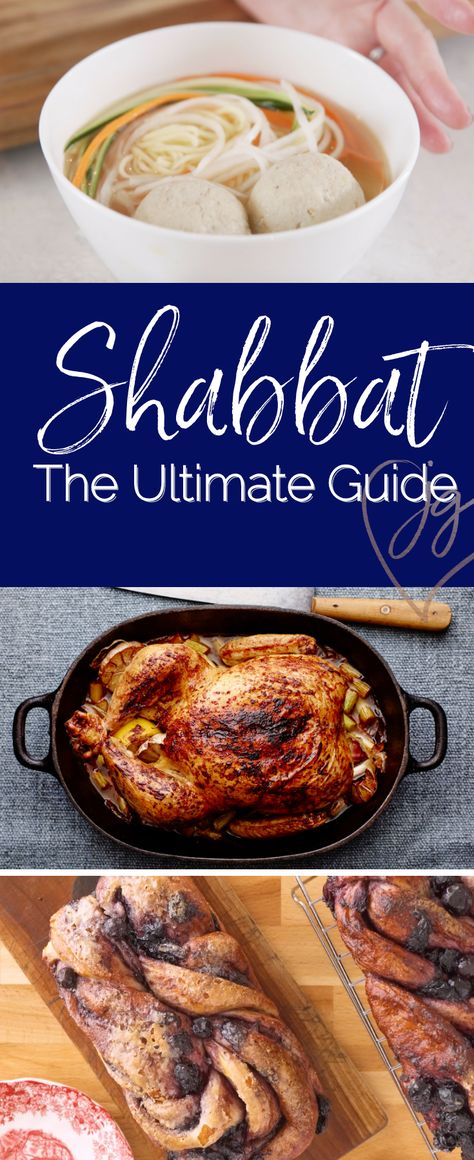 Get the best, most traditional recipes to enjoy Shabbat (the Jewish day of rest). Whether it be your first or thousandth time celebrating Shabbat this guide will walk you through how we do what we do every Friday night. #shabbat #shabbos How To Celebrate Shabbat, Ashkenazi Jewish Recipes, Shabbat Meal Ideas, Shabbat Dinner Aesthetic, Shabbos Menu Ideas, Easy Shabbat Dinner Recipes, Jewish Recipes Traditional, Biblical Meals, Kosher Recipes Shabbat