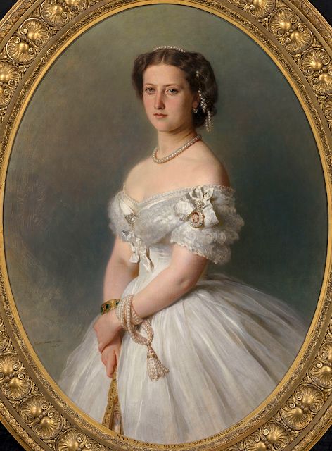 “FRANZ XAVER WINTERHALTER (1805-73) Princess Helena (1846-1923) Signed and dated 1865 Oil on canvas | 116.4 x 86.0 cm (support, canvas/panel/str external) | RCIN 405032 Royal Collections Trust” Franz Winterhalter, Royal Portraits Painting, Princess Helena, Queen Victoria Children, Franz Xaver Winterhalter, Princess Louise, Royal Collection Trust, Princess Alice, White Evening Dress