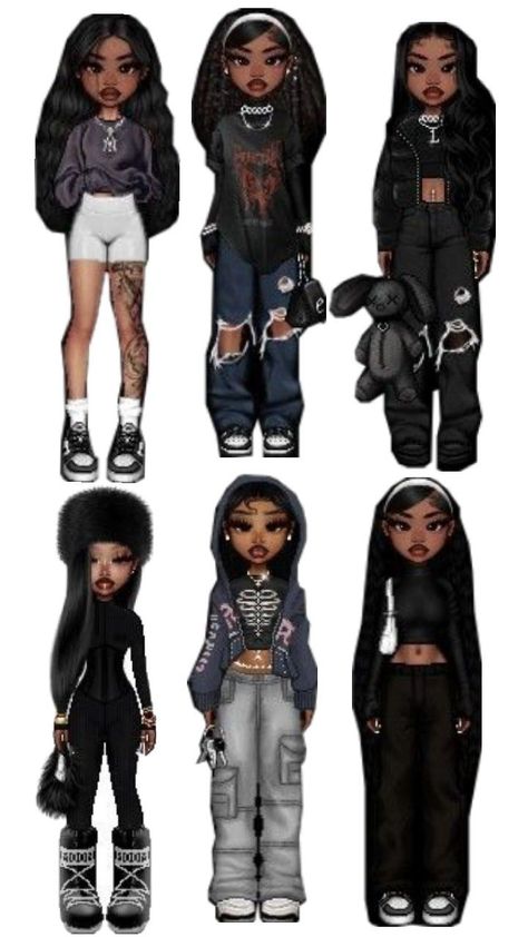 Black Bratz Doll Outfit, Sweet 16 Outfit Ideas Casual, Sweet 16 Outfit Ideas, Bratz Outfit, Baddie Era, Bratz Outfits, Black Bratz, Sweet 16 Outfits, Cute Highschool Outfits