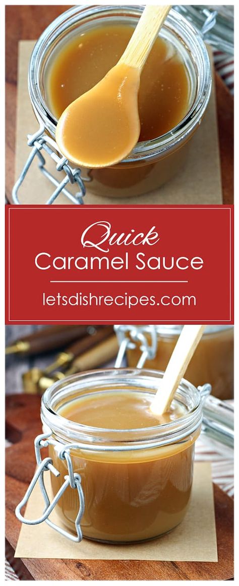 Quick Caramel Sauce Recipe -- Make decadent homemade caramel sauce on the stovetop in about 10 minutes with this easy recipe using ingredients you probably have on hand. Perfect for topping ice cream, cake, apple pie and so much more. #caramel Caramel Sauce Evaporated Milk, Cake And Sauce Recipe, Quick And Easy Caramel Sauce, How To Make Caramel With Condensed Milk, Caramel Sauce For Cake, Condensed Milk Caramel Stove Top, Caramel Sauce From Condensed Milk, Caramel Sauce For Ice Cream, Crockpot Caramel Sauce