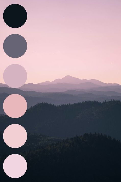 Palette Viola, Monochromatic Pink, Monochrome Color Palette, Pink Color Palette, Website Color Palette, Pink Mountains, Black Color Palette, Color Design Inspiration, Hex Color Palette