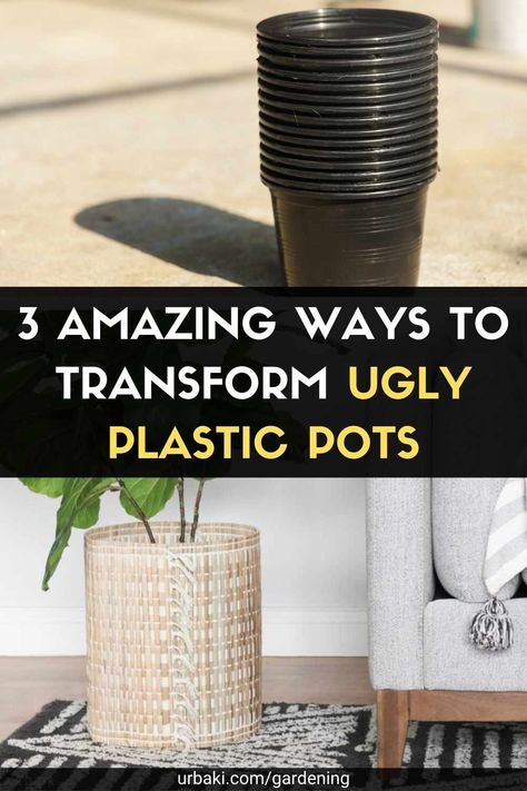 Are your plastic pots a little tired this year? Give them a quick and easy makeover with these clever ideas and a little creativity. Today in this video from Lily Ardor, she will show you how you can turn your pots of blah into wow! with these easy DIY tricks. Remember to start by cleaning the plastic pot and letting it dry. Each costs less than $10 to make and 5-20 to complete, so this is an inexpensive DIY. Give your plants and garden a pretty look and start doing a makeover on those boring... Cheap Plant Pots, Diy Planters Indoor, Cheap Flower Pots, Planting Pots, Plant Pot Diy, Indoor Flower Pots, Plant Pot Covers, Plant Pot Decoration, Large Flower Pots