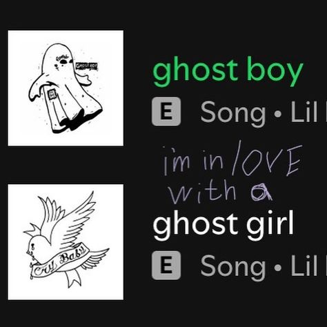 i am in love with a GHOST GIRL Ghost Girl Lil Peep, In Love With A Ghost, Ghost Music, I Am Music, Ghost Girl, Looking For Friends, Ghost Boy, Baby E, Twin Flames