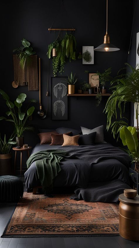 Dark Home Decor, Dark Home, Black Bedroom, Apartment Decor Inspiration, Room Inspiration Bedroom, Dream Rooms, Black Walls, Dream House Decor, Room Aesthetic