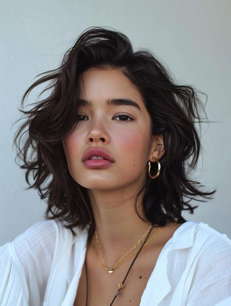 Short Hairstyles For Wavy Hair Women, Chic Wavy Bob, Rounded Layers Wavy Hair, Wavy Short Layered Hair, Italian Bob Haircut Curly, Short Layered Haircuts Wavy Hair, Bob Haircut Wavy Hair, Wavy Hair Bob Haircut, Short Haircut Wavy