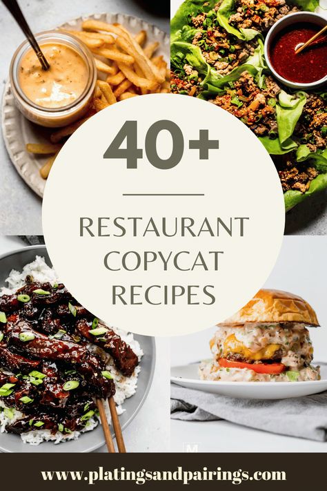 Dinner Ideas Restaurant Copycat Recipes, Recipes From Famous Restaurants, Famous Copycat Recipes, Cookbook Dinner Recipes, Diy Easy Dinner Recipes, Copy Recipes Restaurants, Copycat Dinner Ideas, Take Out Copycat Recipes, Recipes From Restaurants