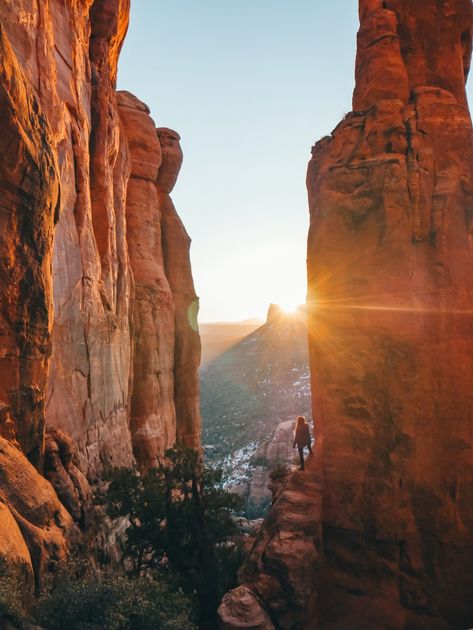 Arizona Sunrise, Sunrise Tattoo, Sedona Hikes, Arizona Aesthetic, Desert Aesthetic, Cathedral Rock, Sedona Arizona, To Infinity And Beyond, Future Travel