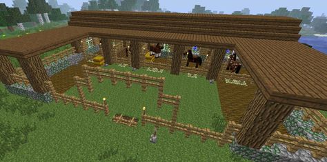 Hi, here is the link to the tutorial video of this build. www.youtube.com/watch?v=ltHIoe… Stable Minecraft, Minecraft Horse Stables, Minecraft Farm House, Minecraft Barn, Minecraft Horse, Construction Minecraft, Minecraft Farm, Minecraft Castle, Minecraft Plans