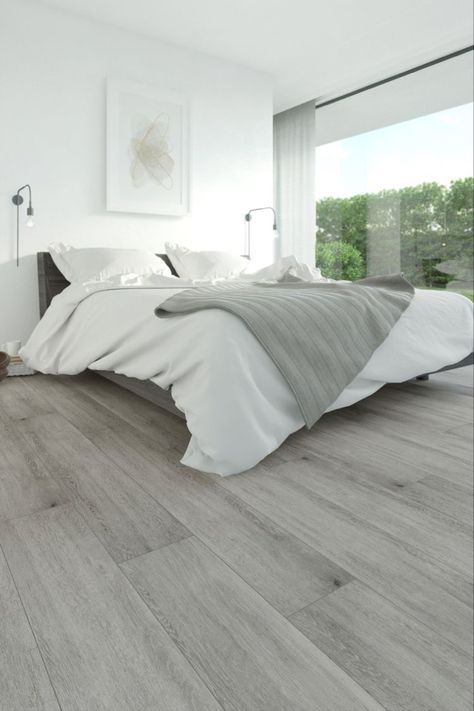 Bedroom Tiles Floor Ideas, Bedroom Tiles Floor, Gray Floors Bedroom, Grey Wood Floors Bedroom, Bedroom Floor Tiles, Bedroom Tile, Tile Bedroom, Grey Wood Floors, Bedroom Renovation