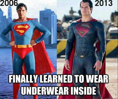 Superhero funny Humour, Superman Meme, Superhero Memes, Red Cape, Dc Memes, Dc Movies, Humor Grafico, Man Of Steel, The Villain