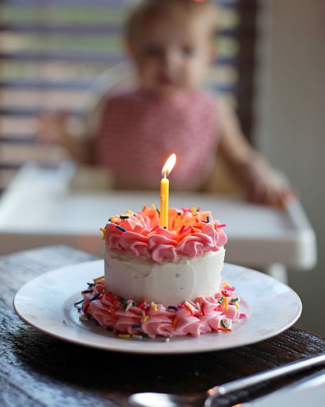 If you're wondering how to make a smash cake, this post is for you with all the details about how to make a DIY smash cake. Photo Display For First Birthday, Sprinkle First Birthday Cake, Tiny Smash Cake, Birthday Cakes For First Birthday, First Birthday Cakes For Baby Girl, First Birthday Cakes Girl, 1st Birthday Traditions, 1st Birthday Girl Simple, Low Key First Birthday Party