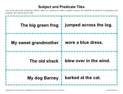 Subject and Predicate Worksheet Activity - Tiles                                                                                                                                                                                 More Subject And Predicate Worksheet, Complete Predicate, Simple Predicate, 3rd Grade Worksheets, Worksheets 3rd Grade, Scrambled Sentences, States Of Matter Worksheet, Simple Subject, Phonics Programs