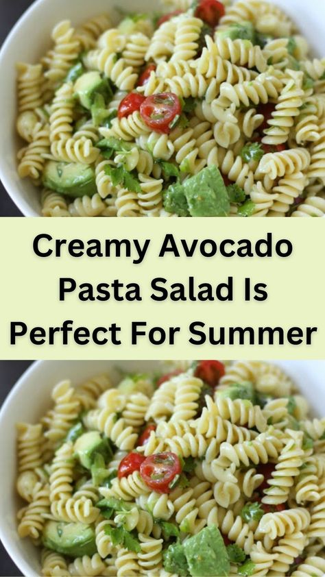 This pasta sauce is so perfectly creamy.  With summer in full swing, we’ve all probably had plenty of time to gather with our family members for backyard cookouts and barbecues. While the classic foods for these get togethers include burgers and hot dogs, having plenty of delicious side dishes is also pretty important. In this category, of us the classics include a juicy bowl of watermelon or a big bowl of chips with some dip on the side. Creamy Avocado Pasta Salad, Hot Dog Sides, Burgers And Hot Dogs, Creamy Avocado Pasta, Delicious Side Dishes, Avocado Pasta Salad, Avocado Pasta, Backyard Cookout, Summer Side Dishes