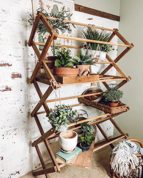 16 DIY Plant Stand Ideas for Your Houseplants Plant Ladder, Modern Plant Stand, Garden Wallpaper, Inside Plants, Diy Plant Stand, Inspire Me Home Decor, Plant Decor Indoor, Plant Stand Indoor, House Plants Decor