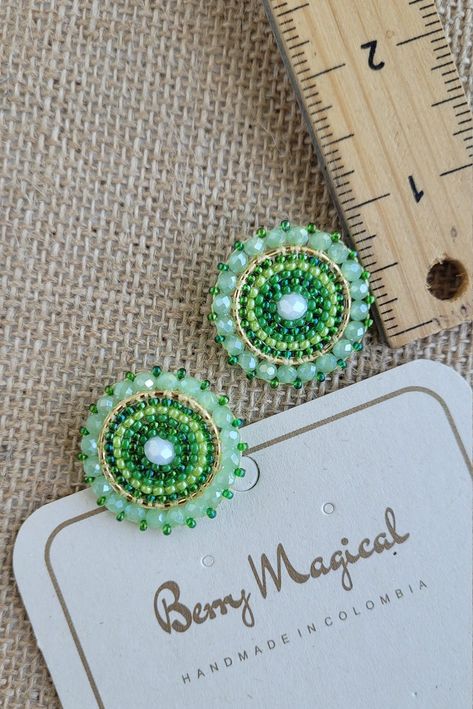 Colorful Stud Beaded Earrings Cute Crystal Stud Earrings for | Etsy Embroidery Beaded Earrings, Mandala Beaded Earrings, Beaded Round Earrings, Beaded Earrings Studs, Small Beaded Earrings Native American, Native Earrings Beaded, Beaded Embroidery Earrings, Small Beaded Earrings, Round Beaded Earrings