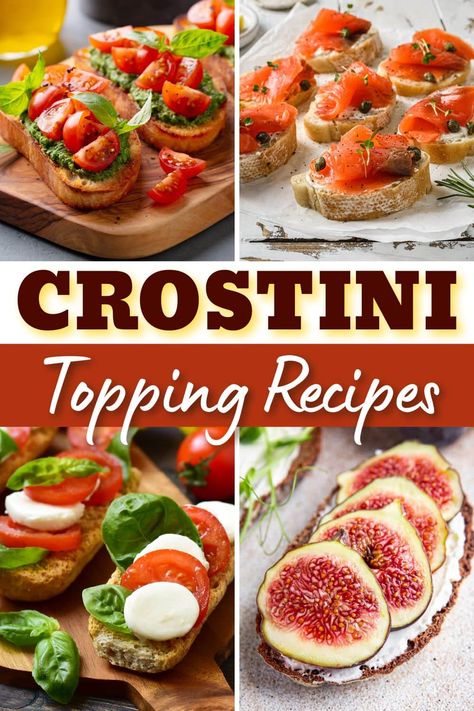 Give store-bought chips and dip a break and try these easy crostini topping recipes for your next party. They're bright, tasty, and sure to please a crowd. Simple Crostini Appetizers, Crostini Dip Recipes, Best Store Bought Appetizers, Crostini Recipes Appetizers, Savory Crostini, Easy Crostini, How To Make Crostini, Crostini Toppings, Crostini Appetizer