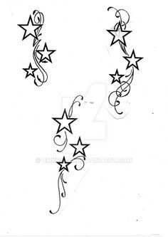 Tattoo Sisters, Swirl Tattoo, Small Star Tattoos, Skull Stencil, Star Tattoo Designs, Foot Tattoos For Women, Tattoos For Women Flowers, Cool Chest Tattoos, Vine Tattoos