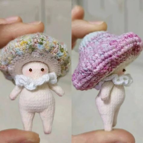 New Sew Crochet Patterns, Crochet Mushroom Doll Pattern Free, Crochet Doll Easy, Crochet Mushroom Free Pattern, Mushroom Crochet Ideas, Amigurumi Crochet Animals, Single Color Crochet Projects, Mushroom Amigurumi Free Pattern, Cute Mushroom Crochet