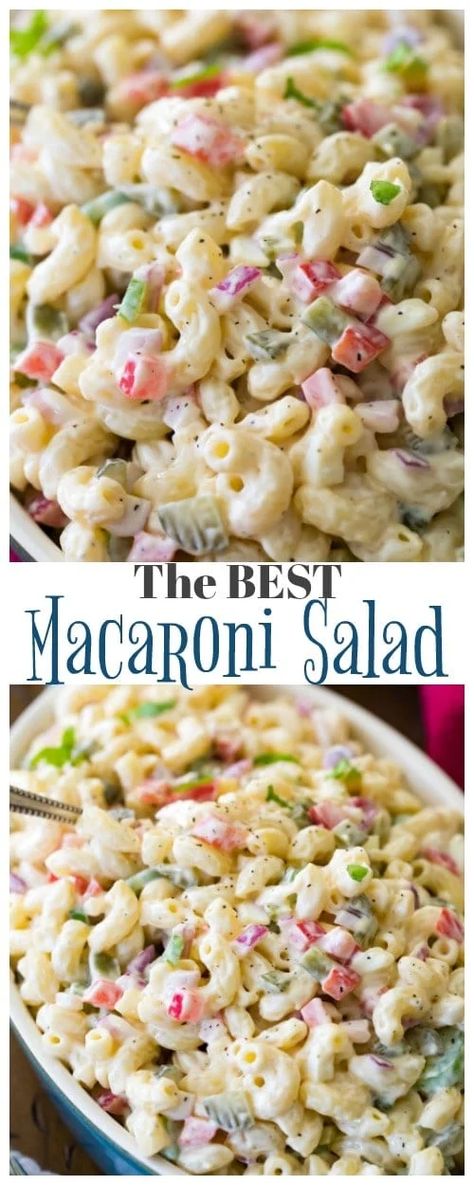 How to make the very BEST Macaroni Salad! We LOVE this recipe and it is always a hit! One of my most requested recipes! #macaronisalad #potluckfood #recipe #salad #picnicfood #partyfood Easy Dimmer Recipes, Wil Yeung Recipes, Salads Recipes Healthy, Rustic Pasta, The Best Macaroni Salad, Homemade Macaroni Salad, Macaroni Salad Ingredients, Easy Macaroni Salad, Resep Pasta