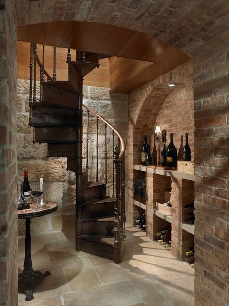 Spiral Wine Cellar, Cellar Basement, Wine Room Design, Wine Cellar Ideas, Wine Cellar Basement, Cellar Ideas, Wine Cave, Wine Rooms, Home Wine Cellars