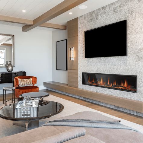 Patio Installation, Wall Mounted Fireplace, Built In Electric Fireplace, Electric Fireplace Wall, Custom Fire Pit, Fireplace Tv Wall, Tv Wand, Linear Fireplace, Living Room Decor Fireplace