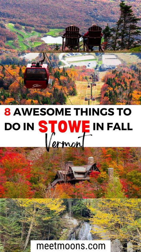 Explore the enchanting fall season in Stowe, Vermont! Discover leaf-peeping wonders, engage in exciting activities, and embark on unforgettable adventures with our quick guide to the best autumn experiences in this charming town One Day In Stowe Vermont, Boston To Stowe Vt, Stowe Mountain Resort, Stowe Vt Fall, Smugglers Notch Vermont Fall, Mount Mansfield Vermont, What To Do In Vermont, Stow Vermont, Stowe Vermont Summer