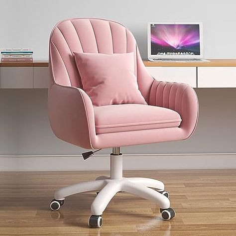 Cute Office Chair, Pink Office Chair, Computer Chairs, Ergonomic Computer Chair, Makeup Chair, Office Chair Cushion, Chair Living Room, Pink Office, Living Bedroom