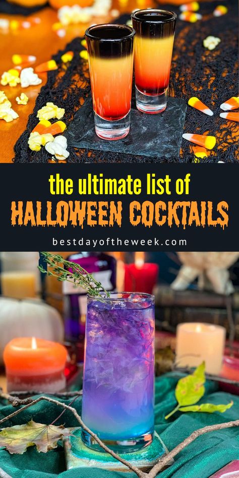 Layered Shots, Halloween Alcohol, Halloween Themed Drinks, Halloween Recipes Drinks, Halloween Shots, Halloween Party Drinks, Halloween Cocktail Recipes, Halloween Drinks Alcohol, Pumpkin Beer