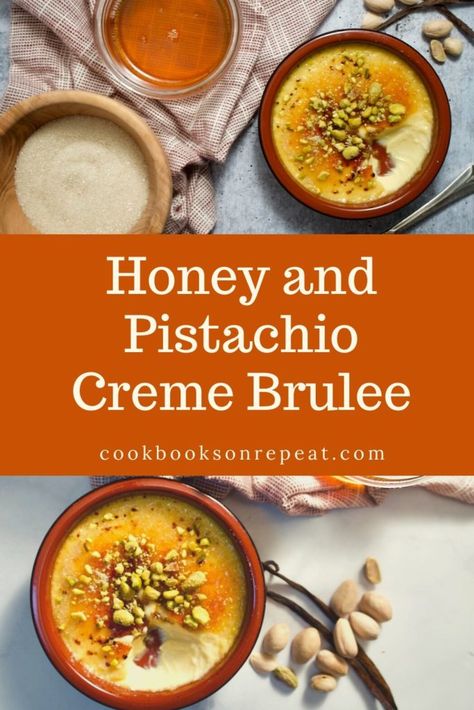 Dessert Souffle, Pistachio Creme, Honey Pistachio, Cream Brulee, Milk Pudding, Creme Brulee Recipe, Brulee Recipe, Rich Desserts, Vanilla Flavor