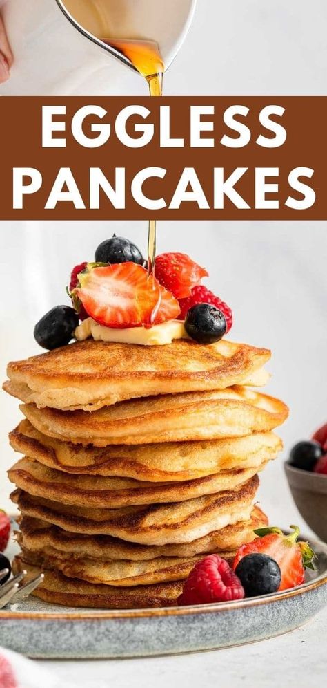 Pancake Tecipe, Best Easy Banana Bread, Pancake Recipe Without Eggs, Eggless Pancake Recipe, Eggless Pancakes, Egg Free Pancakes, Fruits Recipes, Eggless Breakfast, Skip Breakfast