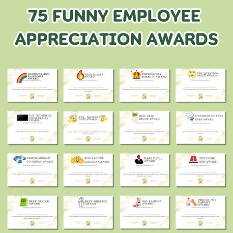 Funny Employee Appreciation Award Certificate, Recognition Award for Employee, Staff Appreciation Gift, Funny Gift for Employee Appreciation - Etsy Fun Incentives For Employees, Funny Certificates Awards For Employees, Funny Work Awards, Funny Awards For Employees Humor, Employee Appreciation Ideas Staff Morale, Fun Employee Appreciation Ideas, Employee Application, Coworker Appreciation Gifts, Funny Employee Awards