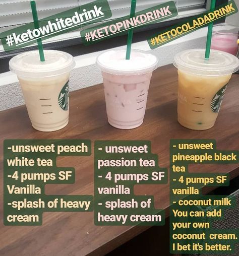 Cheap Keto Lunch Ideas, Low Carb Starbucks Drinks, Types Of Drinks, Resep Starbuck, Low Carb Starbucks, Macro Counting, Keto Cereal, Healthy Starbucks Drinks, Secret Starbucks Drinks